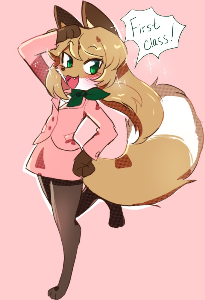 1girl, :3, :d, animal_ears, animal_nose, averi_(fiddleafox), blush, commentary