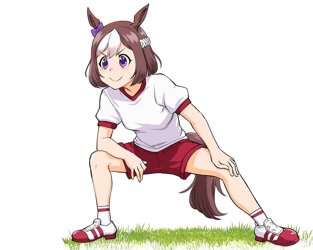 1girl, animal_ears, breasts, brown_hair, closed_mouth, full_body, horse_ears, horse_girl