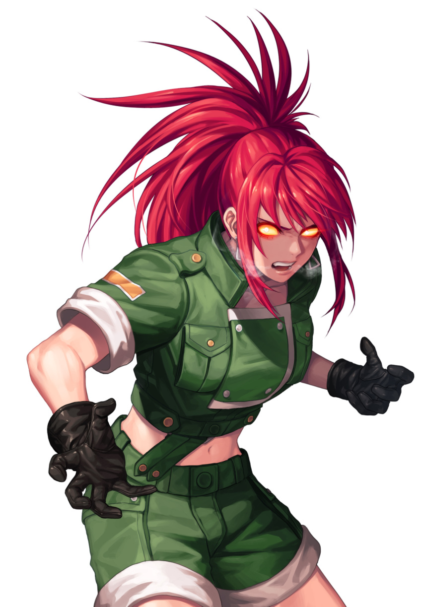 1girl, bangs, black_gloves, crazy_eyes, dark_persona, earrings, evilgun, gloves