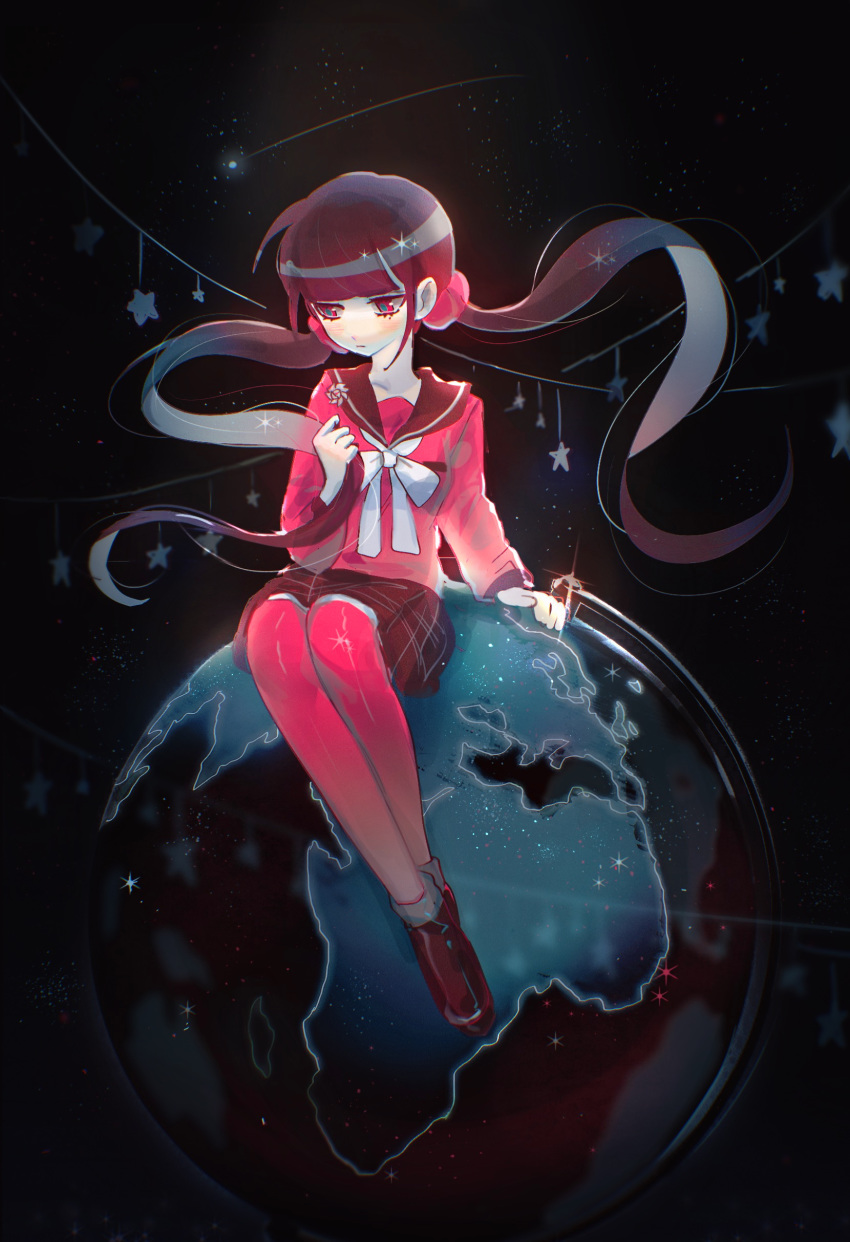 1girl, absurdres, akiko_141, bangs, blunt_bangs, collarbone, commentary, dangan_ronpa