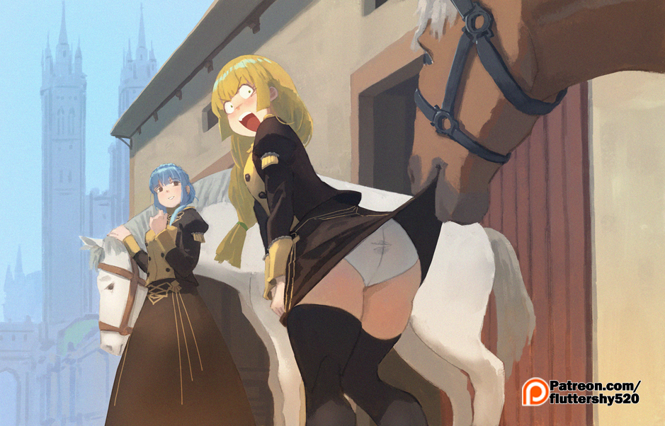 2girls, blonde_hair, blue_hair, braid, crown_braid, fire_emblem, fire_emblem:_three_houses, garreg_mach_monastery_uniform