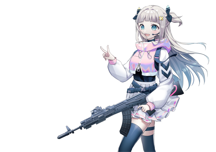 1girl, absurdres, aqua_eyes, bangs, black_bow, black_legwear, blush, bow