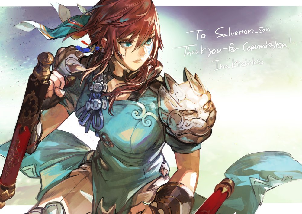 1girl, fighting_stance, final_fantasy, final_fantasy_xiv, green_eyes, hyur, linmei_quan, monk_(final_fantasy)