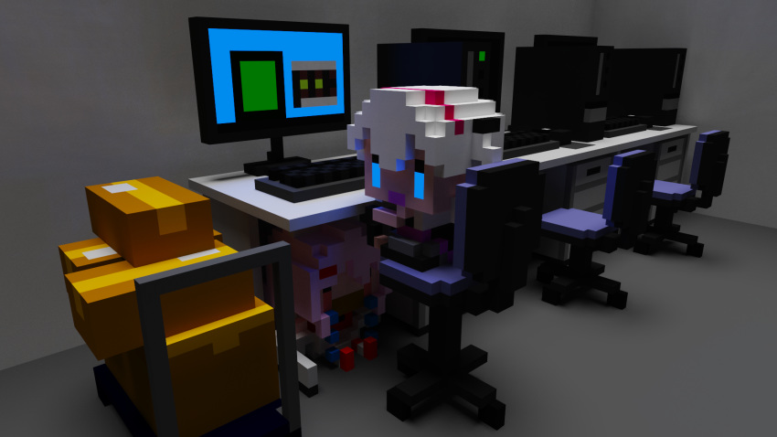 2girls, 3d, amerika_oh, avatar_2.0_project, black_dress, black_gloves, blue_eyes, box