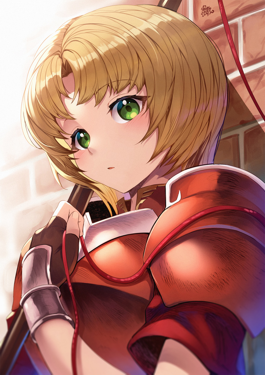 1girl, amelia_(fire_emblem), armor, blonde_hair, fingerless_gloves, fire_emblem, fire_emblem:_the_sacred_stones, gloves