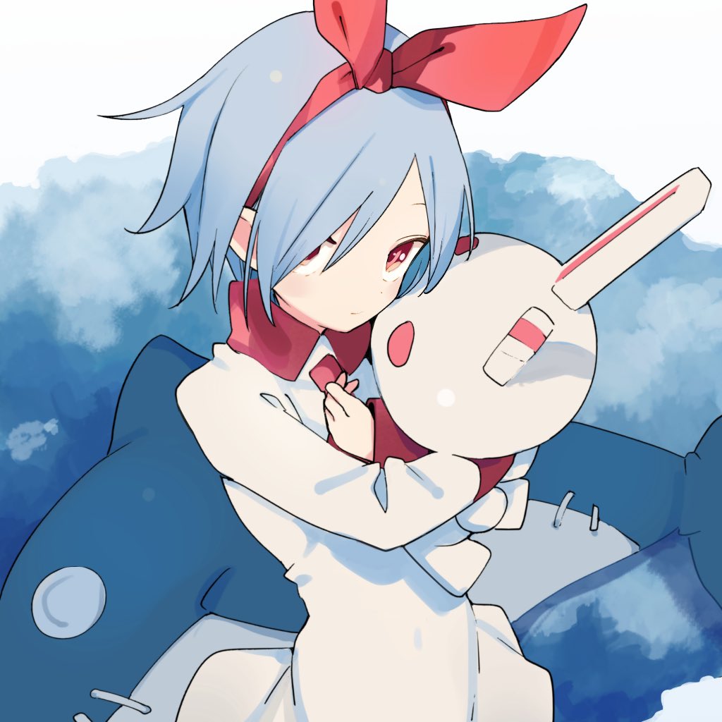 1girl, blue_hair, disgaea, dress, hair_over_one_eye, hair_ribbon, hairband, long_sleeves