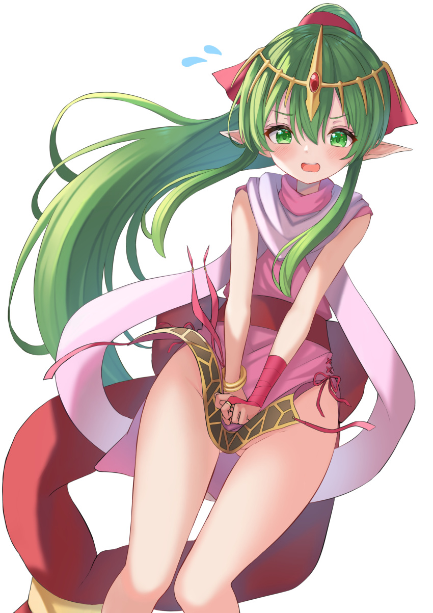 1girl, absurdres, ass_visible_through_thighs, bangle, bare_arms, blush, bracelet, child