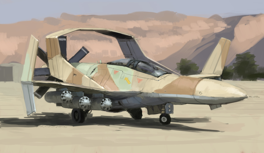 aircraft, airplane, desert, highres, hozumi_(ouchan), jet, military, no_humans