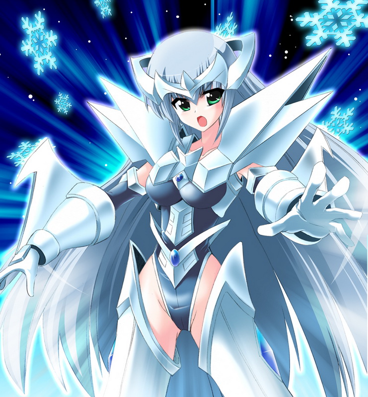 1girl, armor, breasts, bunji, collarbone, commentary_request, duel_monster, elemental_hero_absolute_zero