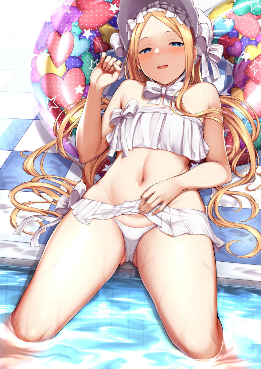 1girl, abigail_williams_(fate/grand_order), abigail_williams_(swimsuit_foreigner)_(fate), absurdres, bangs, bare_shoulders, bikini, blonde_hair
