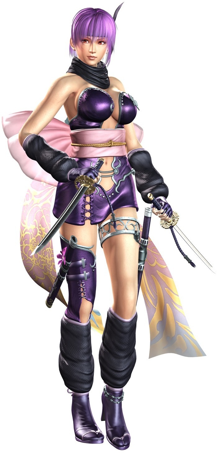 3d, anklet, ayane, ayane_(doa), bare_shoulders, breasts, brown_eyes, cg