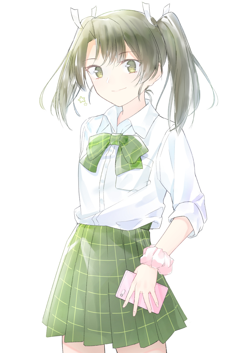 1girl, absurdres, alternate_costume, bow, bowtie, check_commentary, commentary_request, eyebrows_visible_through_hair