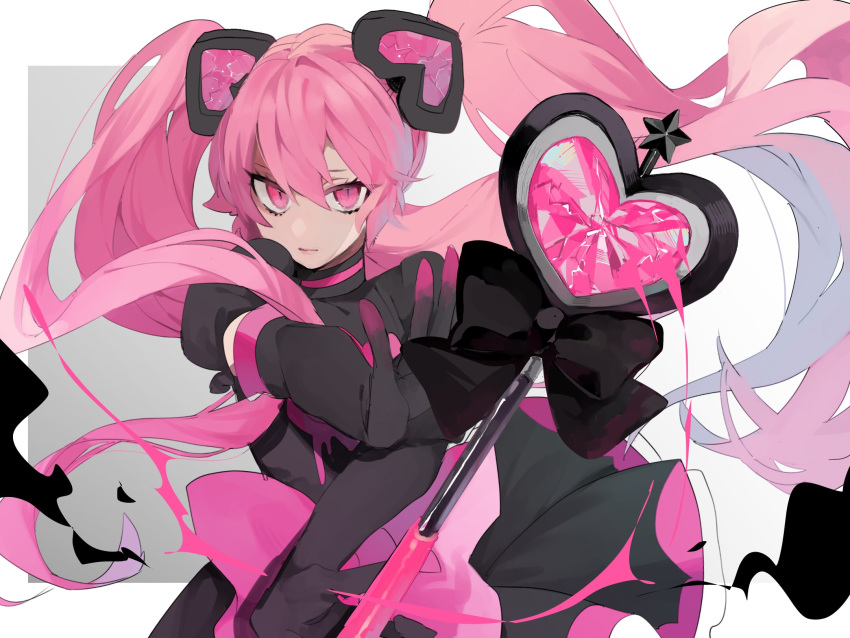 #compass, 1girl, alternate_color, black_dress, bow, dress, elbow_gloves, gloves