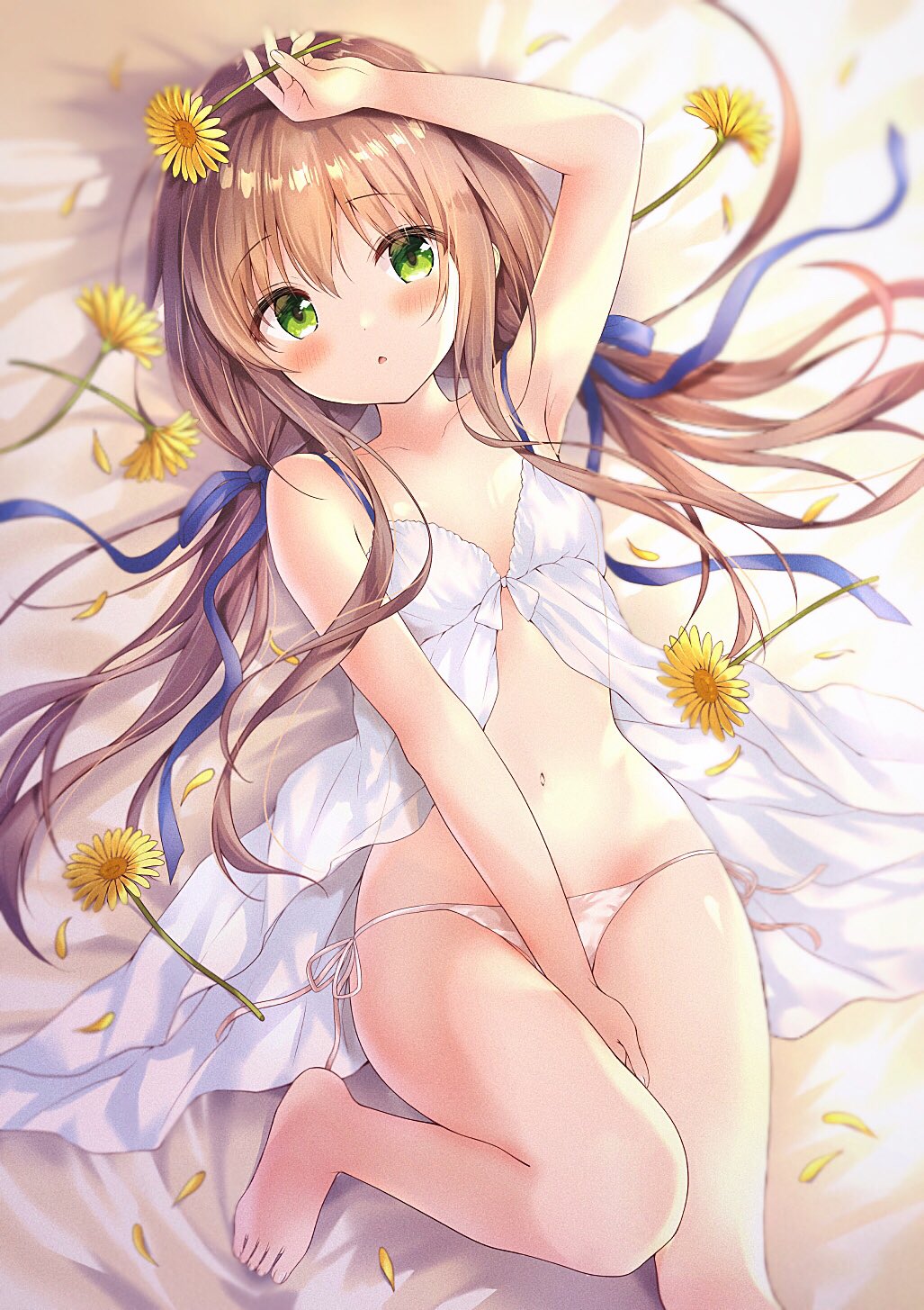 1girl, :o, amedamacon, arm_up, armpits, babydoll, bangs, bare_arms