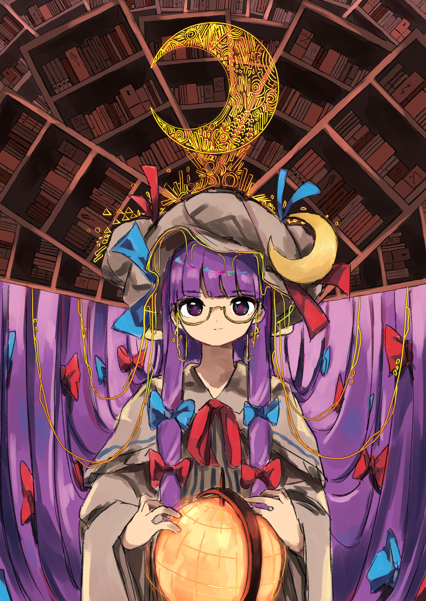 1girl, absurdly_long_hair, absurdres, adapted_costume, alternate_color, bangs, bespectacled, blue_bow