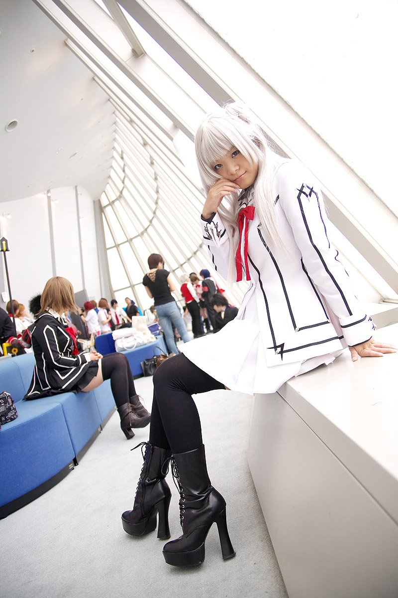 blazer, cosplay, kurenai_maria, photo, pleated_skirt, riori, school_uniform, silver_hair