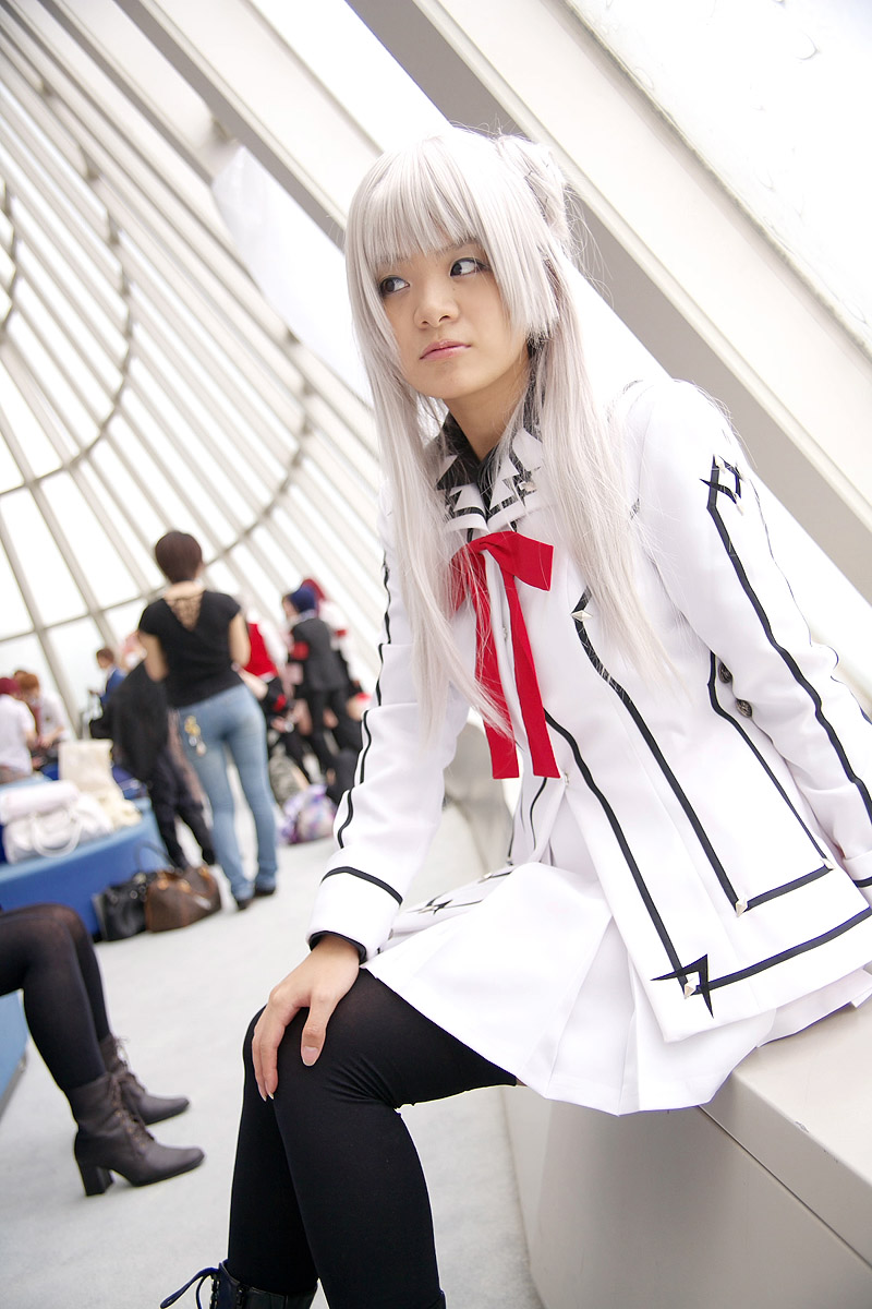 blazer, cosplay, kurenai_maria, photo, pleated_skirt, riori, school_uniform, silver_hair