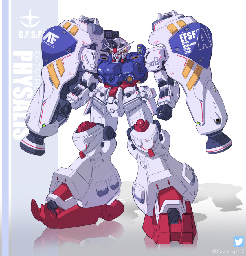 cawang, character_name, clenched_hands, green_eyes, gundam, gundam_0083, gundam_gp-02_physalis, highres
