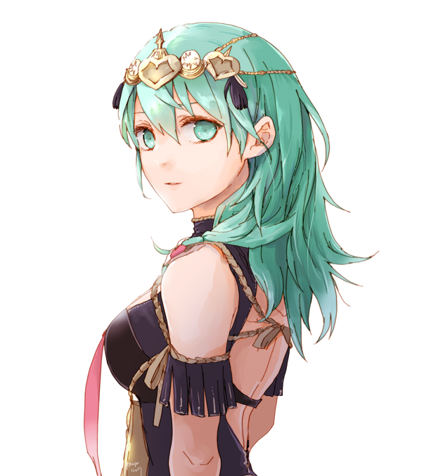 1girl, byleth_(fire_emblem), byleth_eisner_(female), cosplay, fire_emblem, fire_emblem:_three_houses, from_side, green_eyes