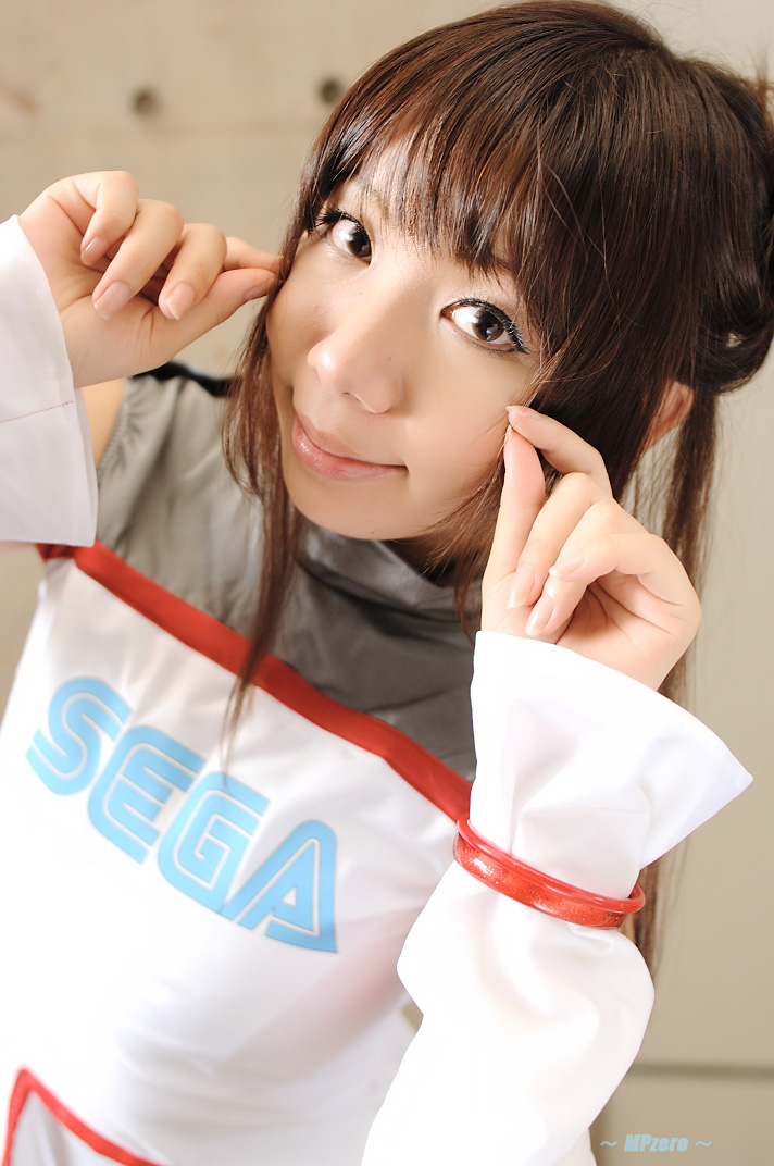 cosplay, detached_sleeves, leotard, photo, sega, tagme_character, tagme_series, wataame