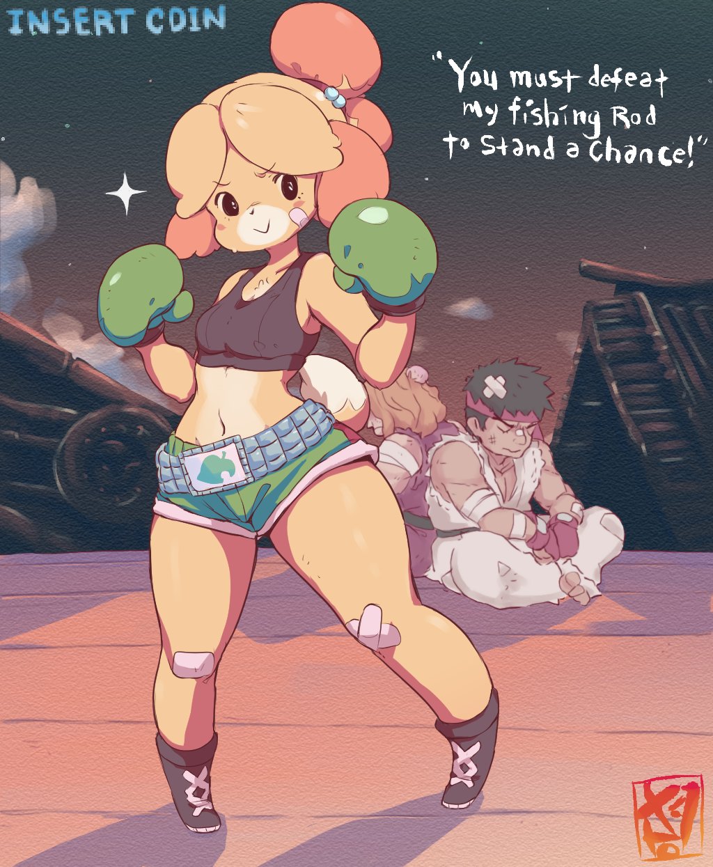 1boy, 1girl, 2boys, alternate_costume, artist_name, bandaged_arm, bandages, bandaid