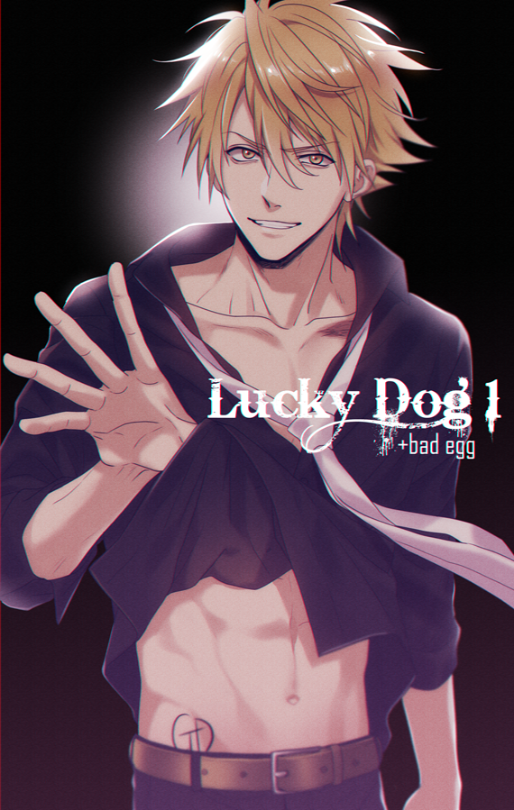 1boy, backlighting, belt, black_shirt, blonde_hair, collared_shirt, commentary_request, giancarlo_bourbon_del_monte