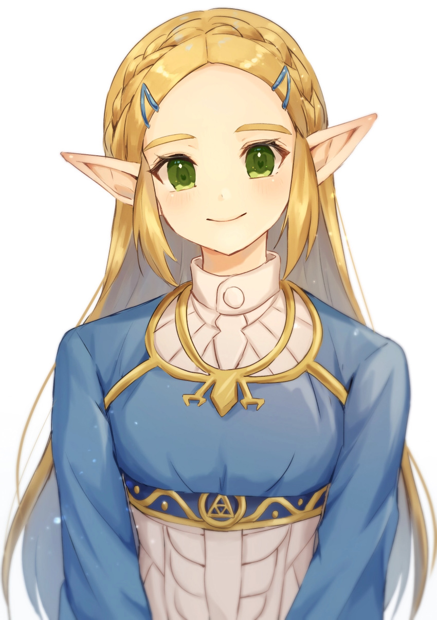 1girl, absurdres, bangs, blonde_hair, blush, braid, breasts, closed_mouth