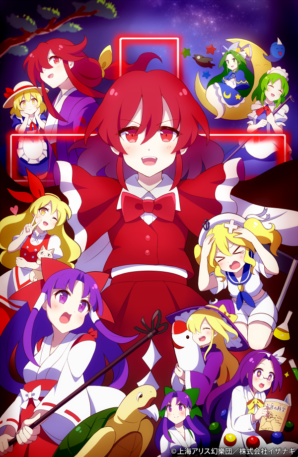 >o<, 60mai, asakura_rikako, bakebake, bandaid, blonde_hair, blue_dress, blush