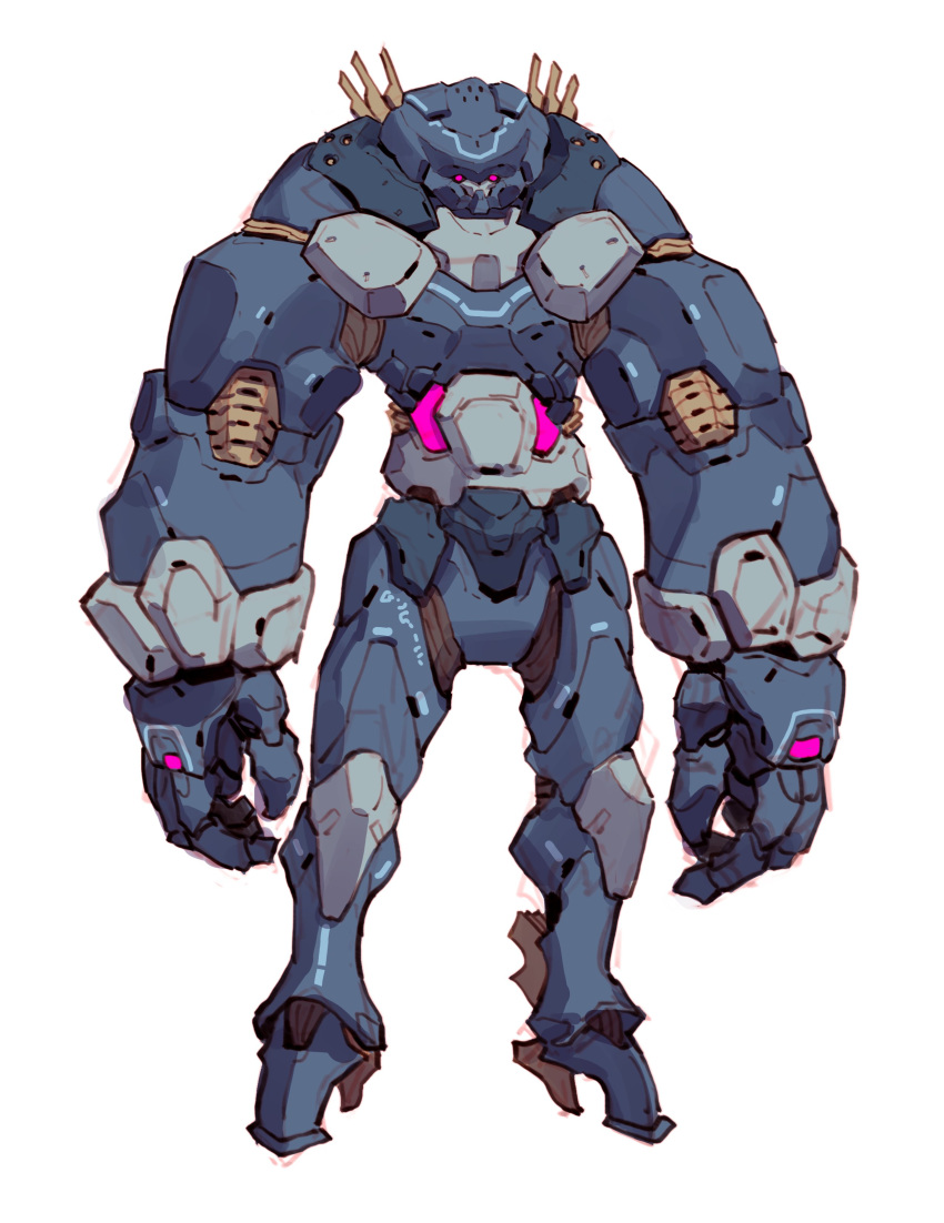 absurdres, donghyun_shin, highres, korean_commentary, long_arms, looking_ahead, mecha, no_humans