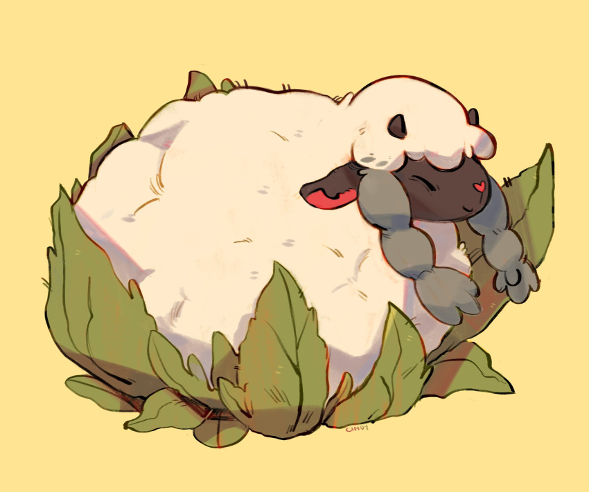 artist_name, cauliflower, cindy_(pigeoncindy_), closed_eyes, closed_mouth, commentary, gen_8_pokemon, green_background