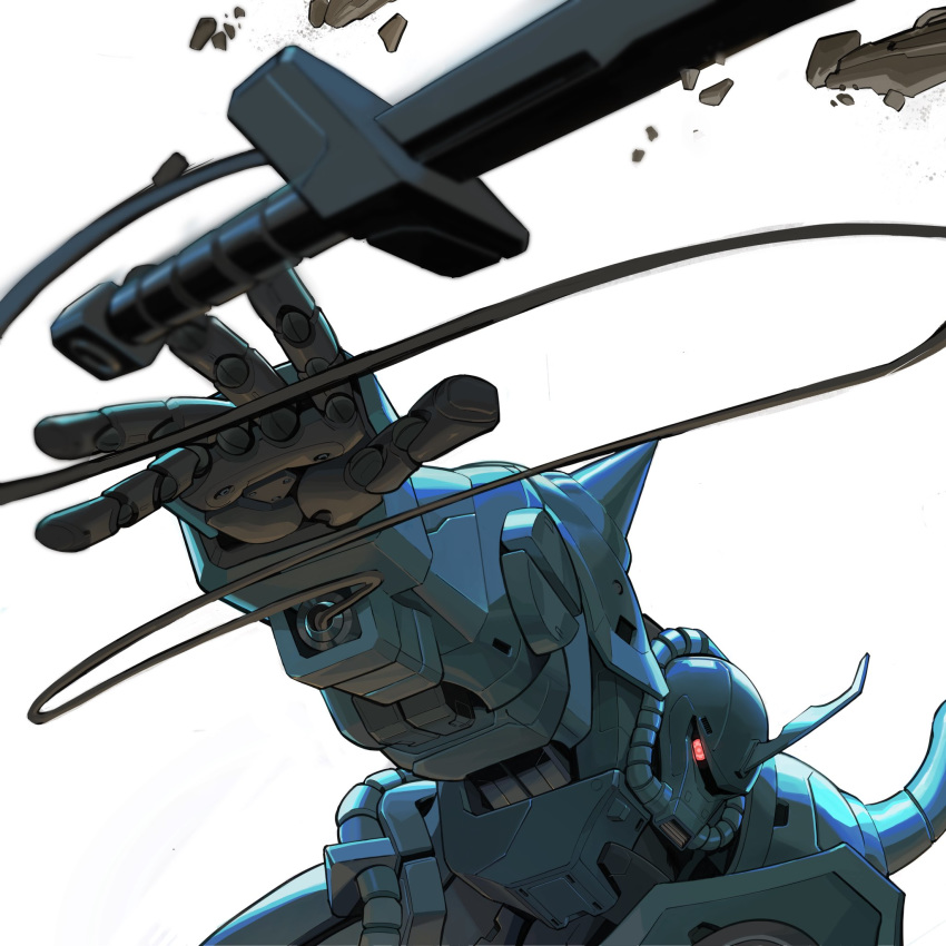 gouf_custom, gundam, gundam_08th_ms_team, highres, looking_to_the_side, mecha, no_humans, olympia_sweetman