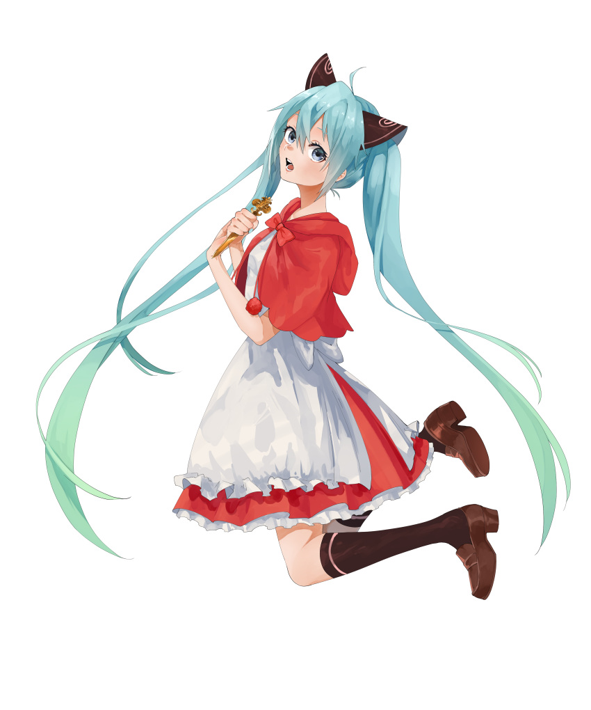 1girl, absurdres, ahoge, apron, bangs, black_legwear, blue_eyes, blue_hair