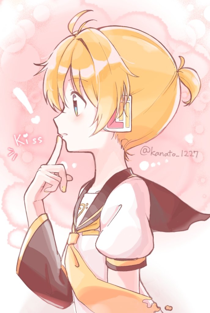 !, 1boy, arm_warmers, bass_clef, black_collar, black_sleeves, blonde_hair, blue_eyes