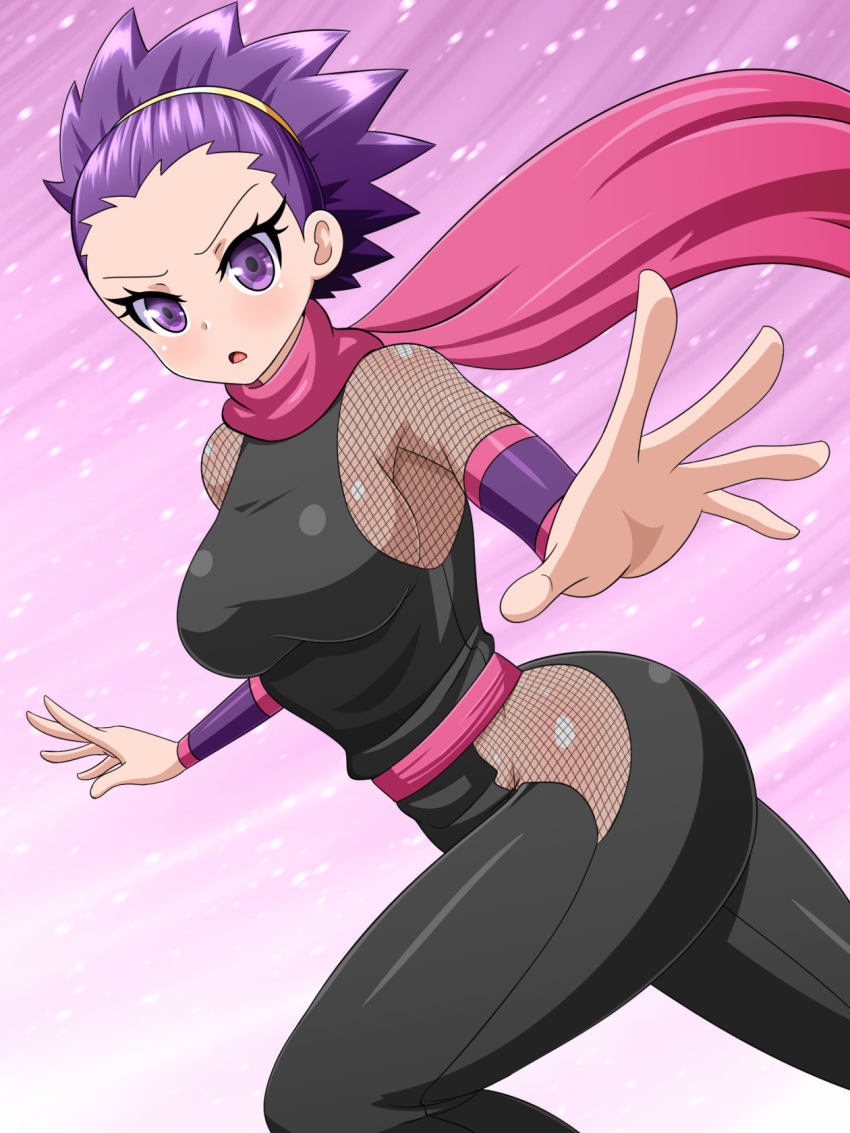 1girl, breasts, gym_leader, highres, janine_(pokemon), japanese_clothes, looking_at_viewer, ninja