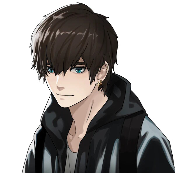 1boy, aqua_eyes, bangs, black_jacket, brown_hair, closed_mouth, collarbone, commentary_request