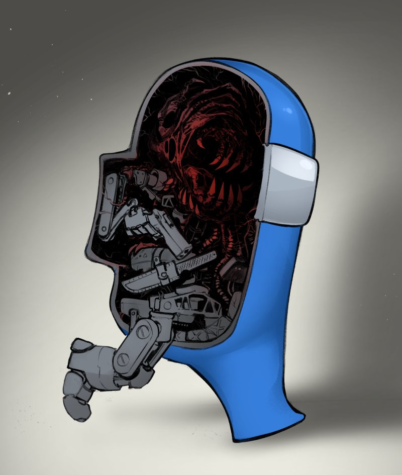 1other, among_us, biomechanical, crewmate_(among_us), eldritch_abomination, gun, impostor_(among_us), knife