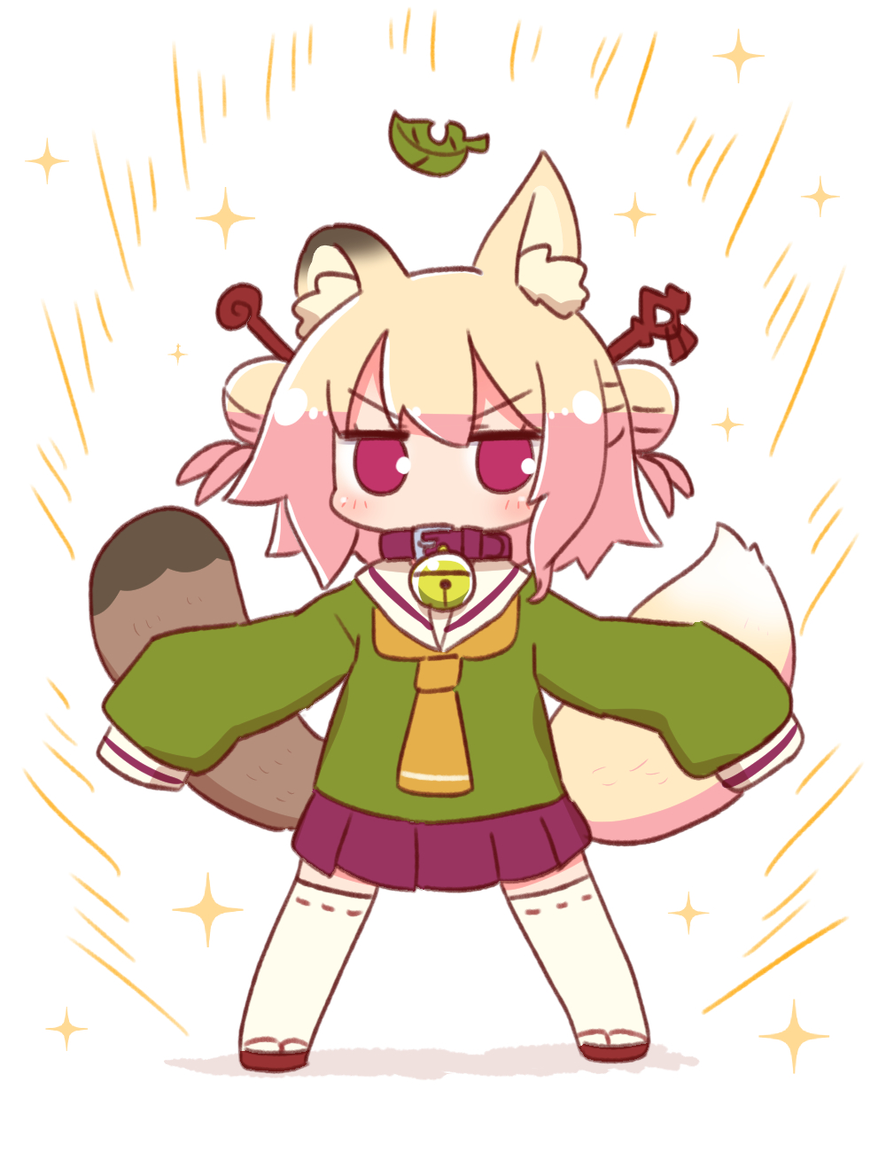 1girl, animal_ears, asymmetrical_ears, bangs, bell, bell_collar, blush, brown_collar