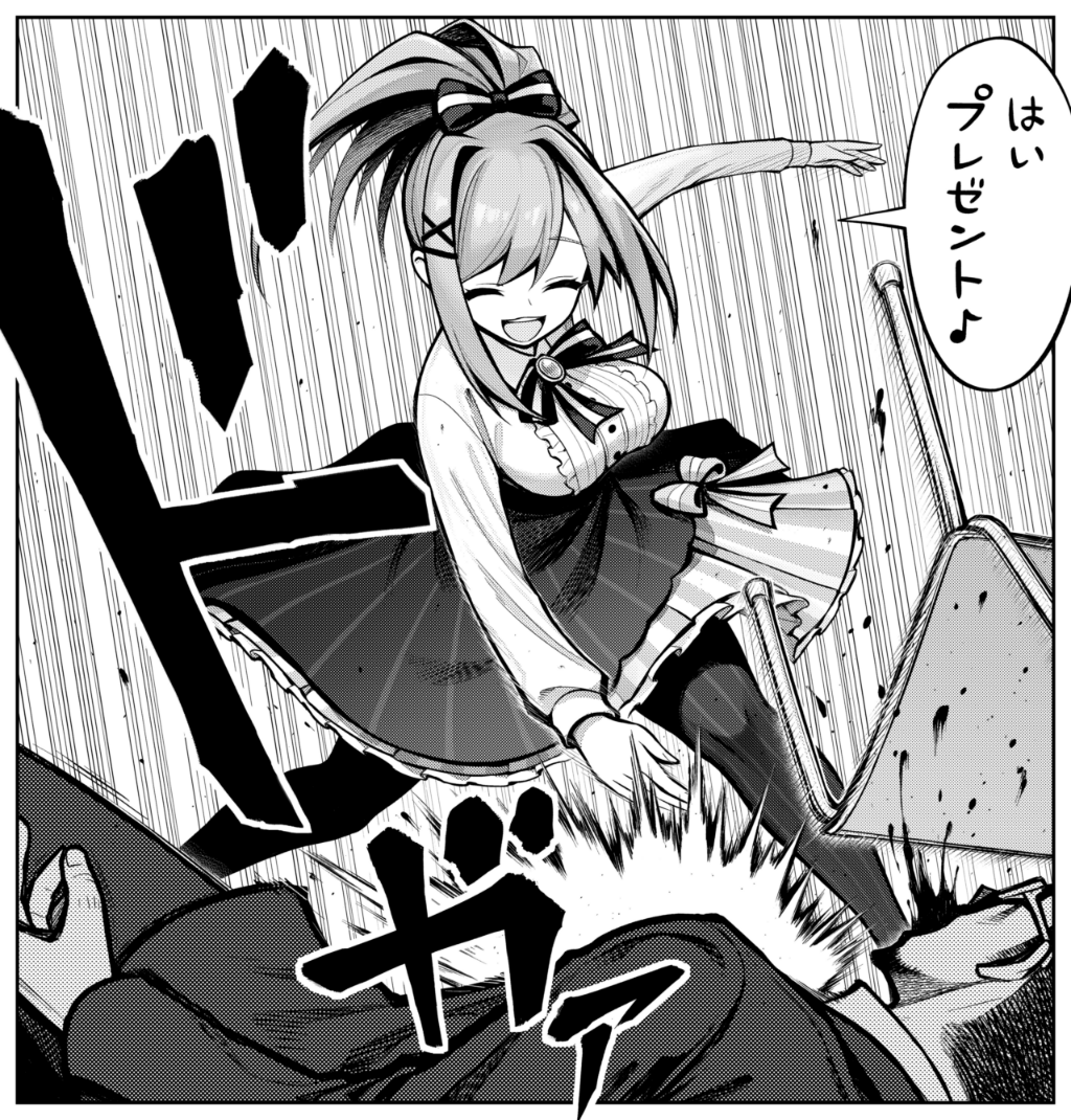 1boy, 1girl, ^_^, ^o^, blood, bow, bowtie, breasts