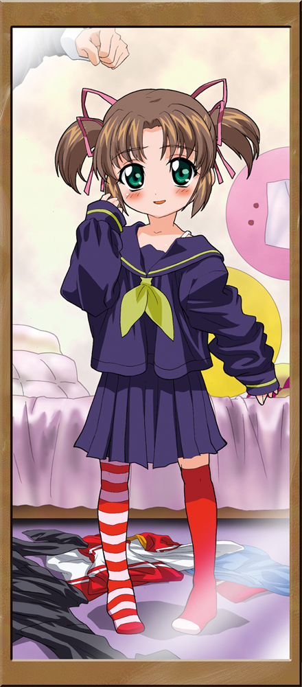 school_uniform, serafuku, twintails, yuuna, yuuna_(baby_princess)