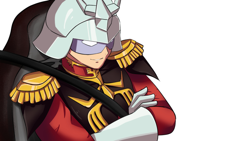 1boy, char_aznable, close-up, crossed_arms, derivative_work, drawfag, getter_robo, gundam