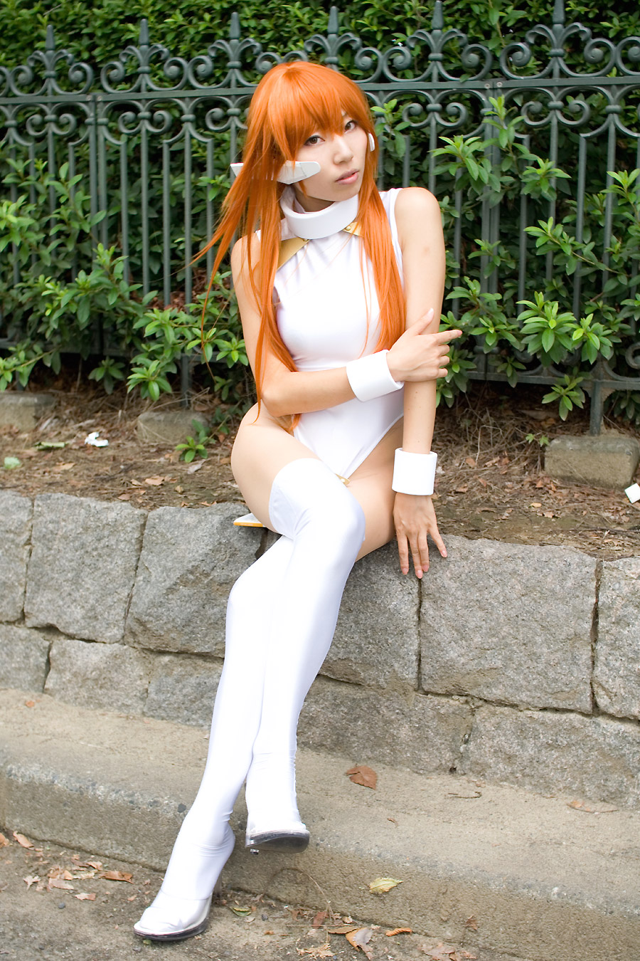 bodysuit, cosplay, hisame_chirumi, lycra, orange_hair, photo, serio, spandex