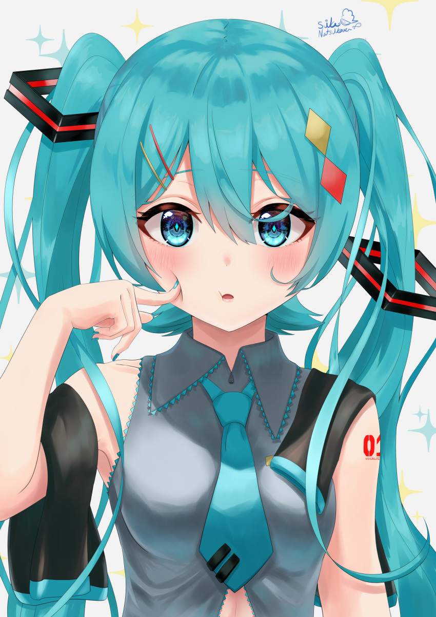 1girl, :o, absurdres, aqua_eyes, aqua_hair, arm_up, blue_eyes, blue_nails
