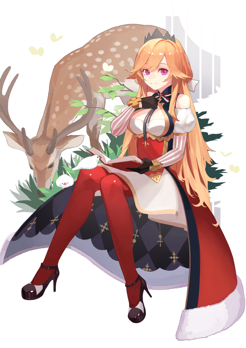 1girl, absurdres, aoiro_(t_aoiro123), azur_lane, bangs, bare_shoulders, bird, black_footwear