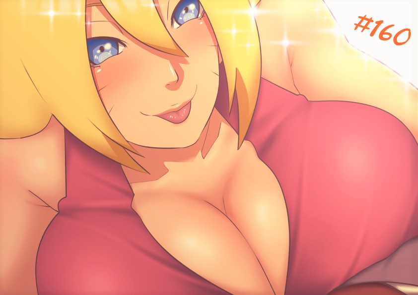 1girl, ass, bikini, blonde_hair, blue_eyes, blush, boruko, boruto:_naruto_next_generations