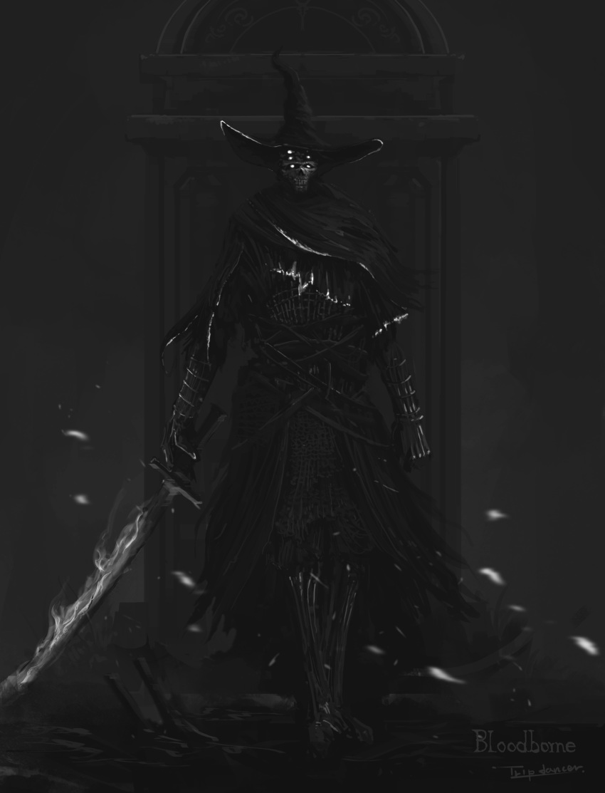 1other, ambiguous_gender, armor, armored_boots, artist_name, black_armor, bloodborne, boots