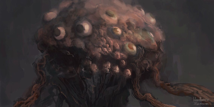 bloodborne, brain, commentary_request, copyright_name, creature, extra_eyes, horror_(theme), monster