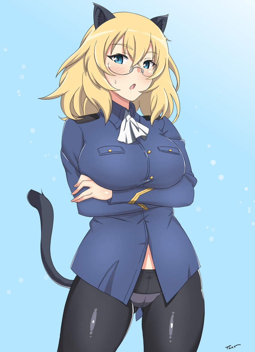 1girl, absurdres, cosplay, girls_und_panzer, highres, oshida_(girls_und_panzer), perrine_h_clostermann, perrine_h_clostermann_(cosplay)
