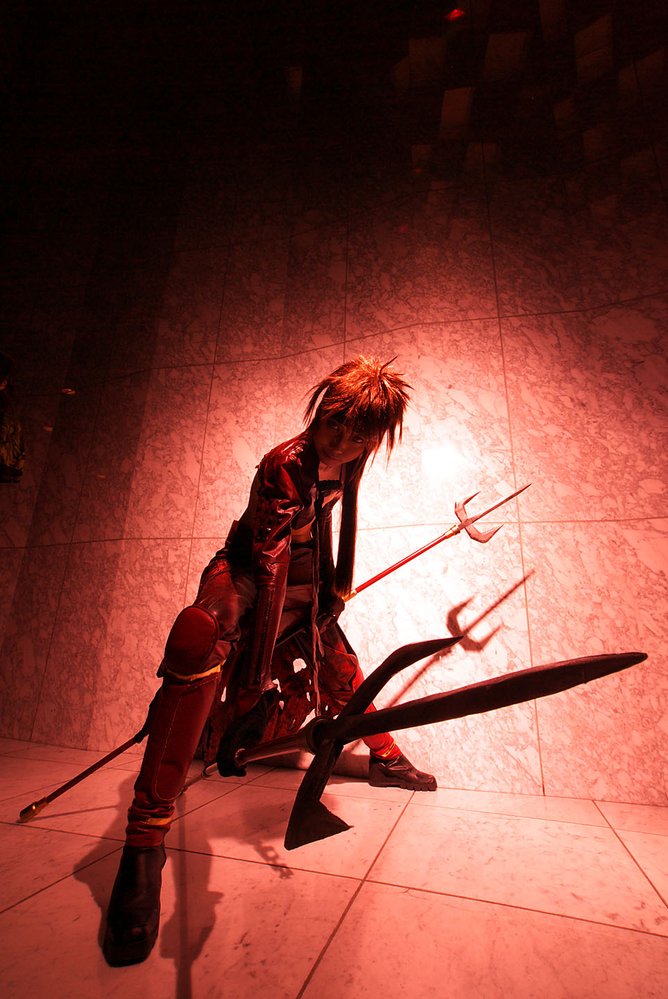 cosplay, houtou_singi_(model), photo, sengoku_basara, spears, torn_clothes, yukimura_sanada