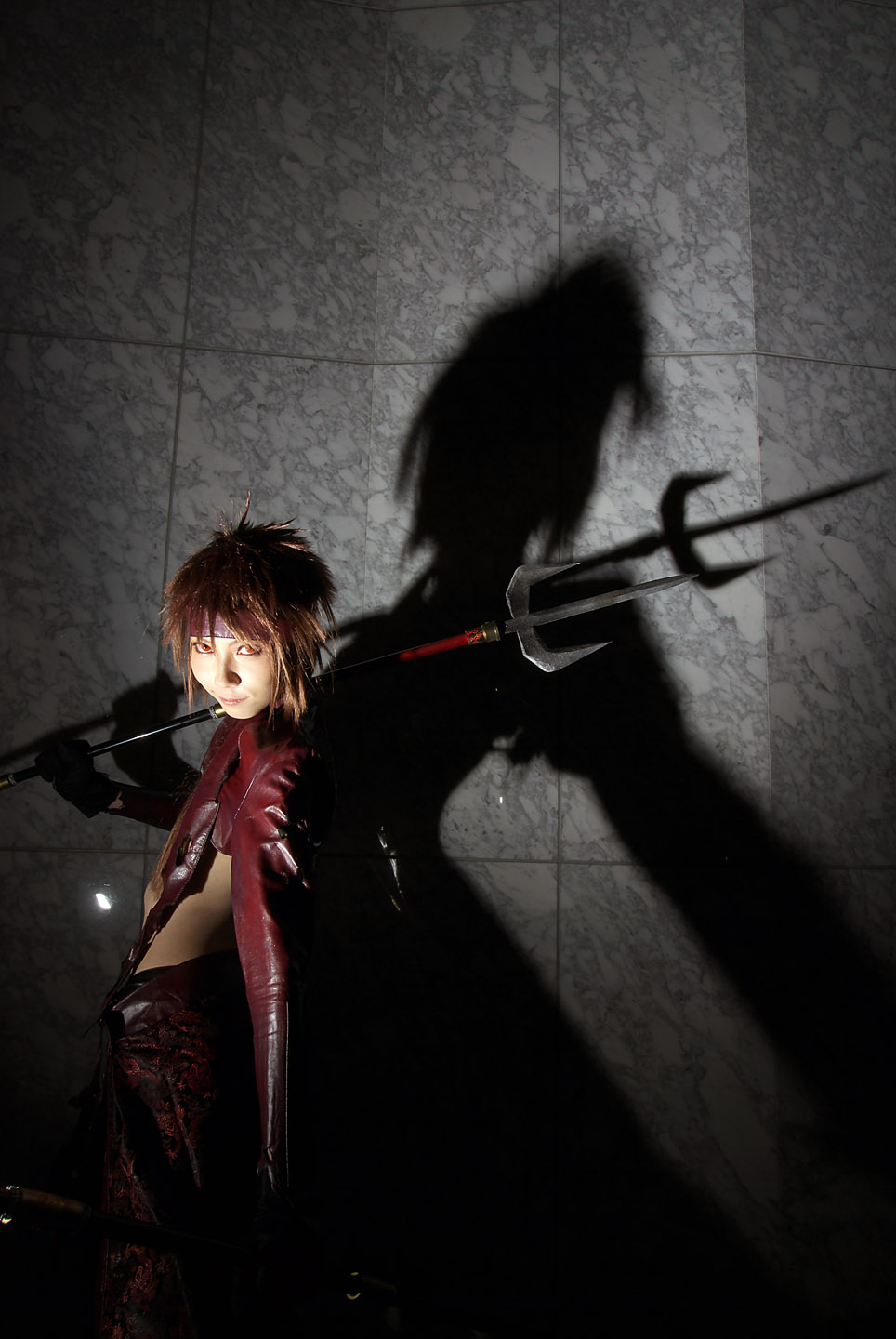 cosplay, houtou_singi_(model), photo, sengoku_basara, spears, torn_clothes, yukimura_sanada
