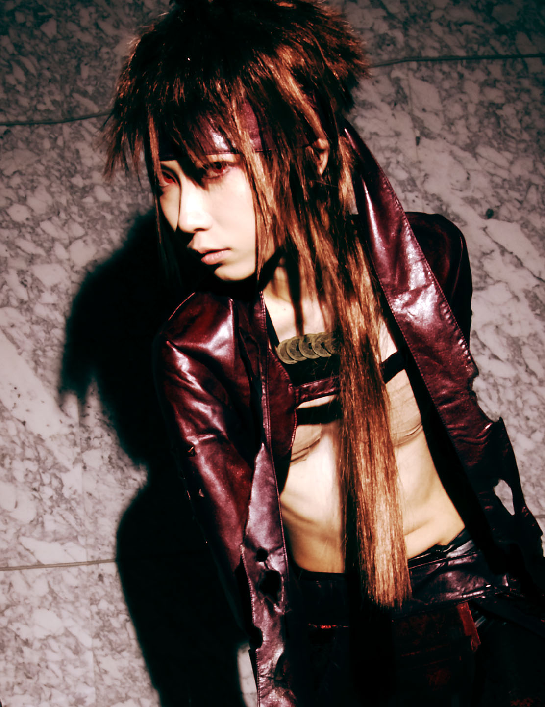 boob_tape, cosplay, houtou_singi_(model), photo, sengoku_basara, spears, torn_clothes, yukimura_sanada